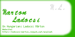 marton ladocsi business card